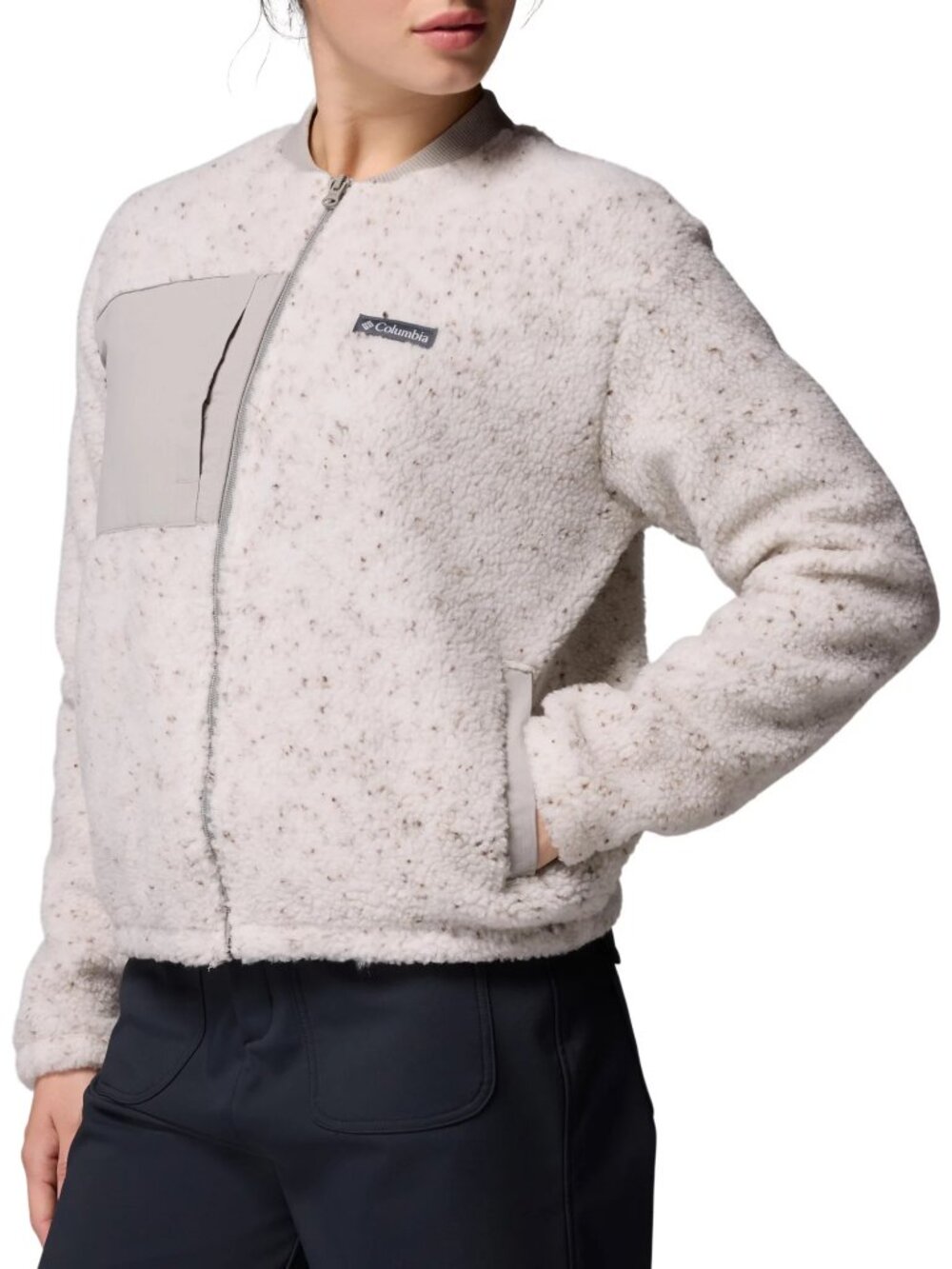 Columbia Women's Stellar Path Fleece Bomber Full Zip - Color: Dark Stone/Flint - Picture 3 of 7